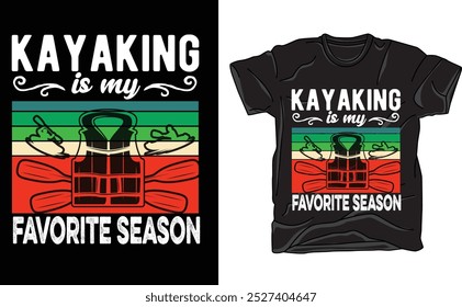 Vintage Kayaking T-shirt graphic design