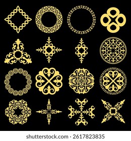 Vintage Kazakhstan Ethnic Golden Decoration Collection