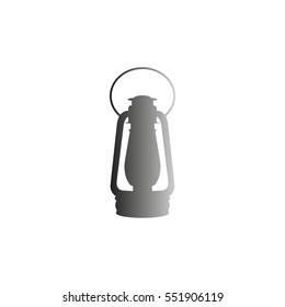 Vintage kerosene lamp - black  vector icon