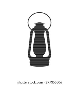  Vintage kerosene lamp - vector icon