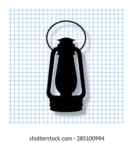 Vintage kerosene lamp - vector icon with shadow