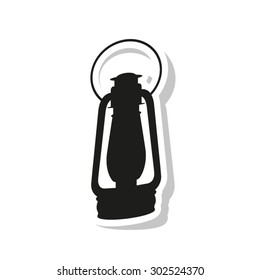  Vintage kerosene lamp - vector icon