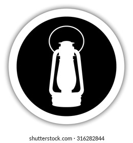 Vintage kerosene lamp - vector icon