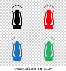 Vintage kerosene lamp  - vector icon