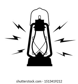 vintage kerosene lantern icon on a white isolated background