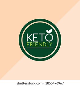 Vintage Ketogenic Diet Keto Friendly Food Label Vector Icon