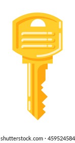 Vintage key antique door key isolated on white background