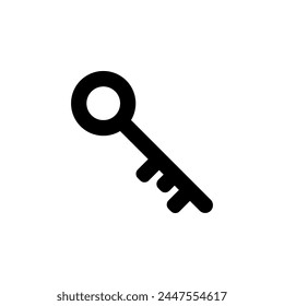 Vintage Key flat vector icon. Simple solid symbol isolated on white background