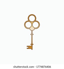 Vintage Key Icon. Access, Security. Lock Element Symbol for Design, Presentation, Website or Apps Elements - Vector.