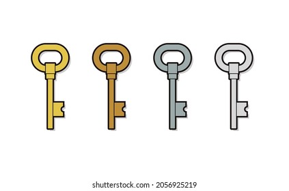 Vintage key icon set. eps10.