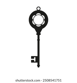 Vintage key icon. A simple flat vector illustration on a white background.