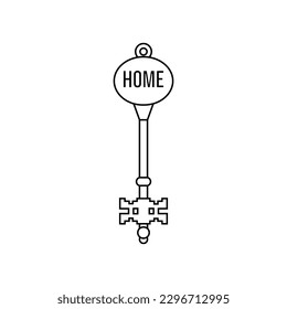 Vintage key icon vector . antiques illustration sign. old symbol.