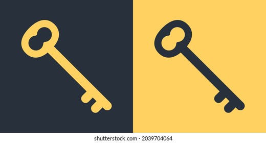Vintage key icon vector illustration.