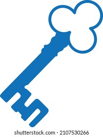 Vintage key icon vector isolated 