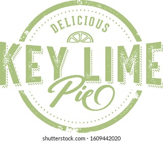 Vintage Key Lime Pie Stamp for Dessert Menu