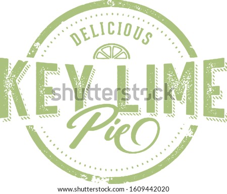 Vintage Key Lime Pie Stamp for Dessert Menu