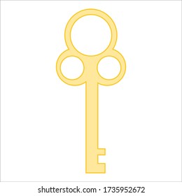 Vintage Key. The Key to the Lock Isolated on a White Background.