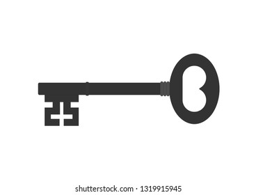 vintage key to the lock vector isolated icon