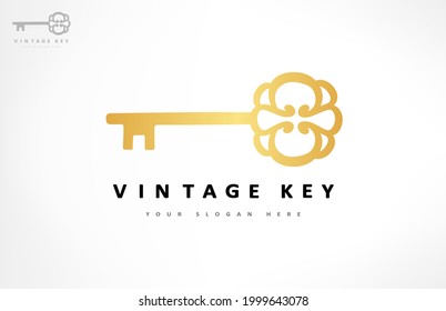 vintage key logo vector design