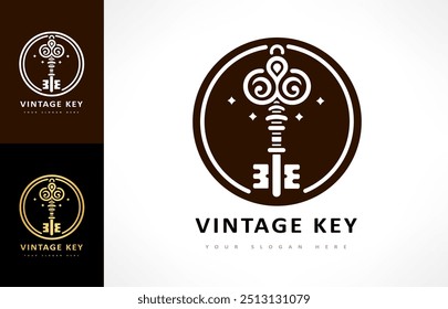 Diseño de Vector de logotipo de llave vintage