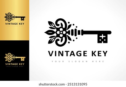 Diseño de Vector de logotipo de llave vintage