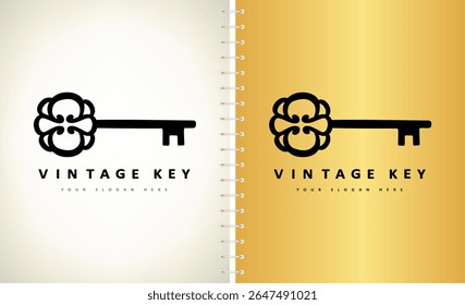 vintage key logo vector design