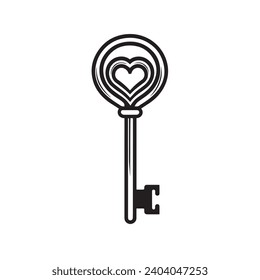 Vintage Key logo vector illustration. Vintage Key vector Icon and Sign.