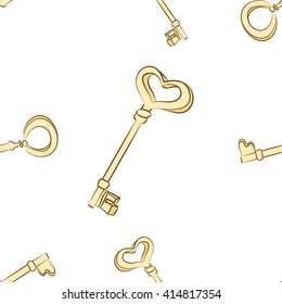 Vintage Key Seamless Pattern.