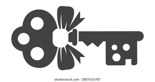 Vintage key security illustration featuring access protection and unlock symbol for privacy concepts business designs technology projects and creative vector artwork applications