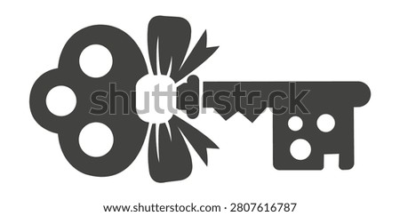 Vintage key security illustration featuring access protection and unlock symbol for privacy concepts business designs technology projects and creative vector artwork applications