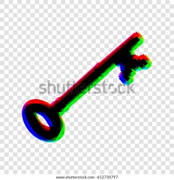 Vintage Key Sign Vector Black Icon Stock Vector (Royalty Free
