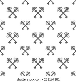 Vintage Key Silhouette Seamless Pattern Vector illustration