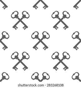 Vintage Key Silhouette Seamless Pattern Vector illustration