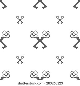 Vintage Key Silhouette Seamless Pattern Vector illustration