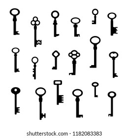 vintage key silhouettes