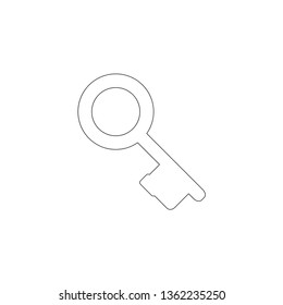 vintage key. simple flat vector icon illustration. outline line symbol - editable stroke