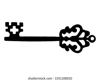 Vintage key vector with decorative elements