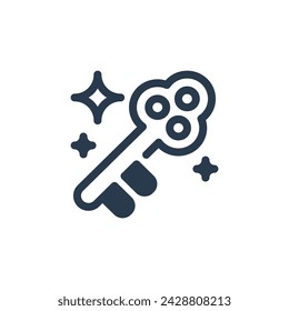 Vintage Key Vector Illustration for Game Asset
