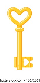 Vintage key vector isolated icon