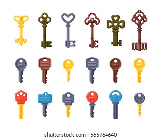 Vintage key vector isolated icon.
