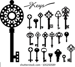 Black Keys Locks Set On White Stock Vector (Royalty Free) 501313336