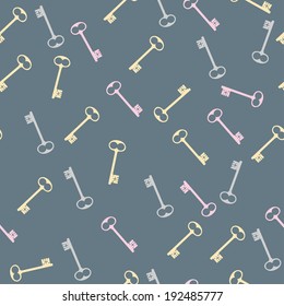 Vintage keys seamless background