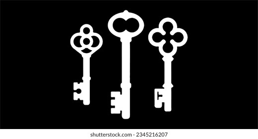 vintage keys silhouettes vector DESIGNS