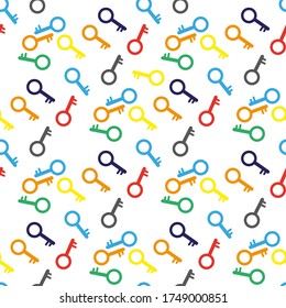 Vintage keys simple vector seamless pattern