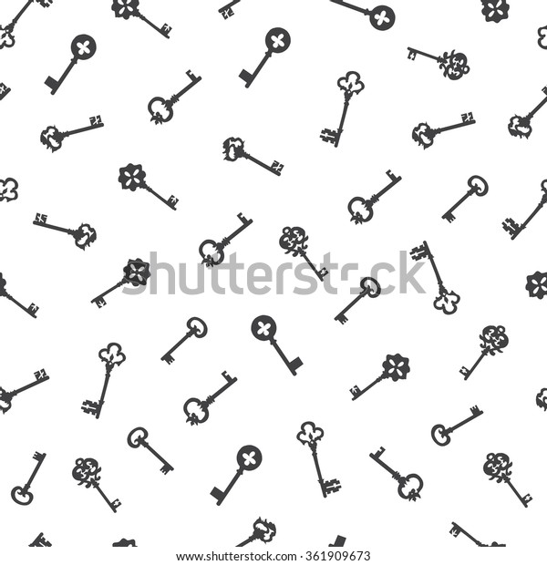 Vintage keys simple\
vector seamless\
pattern