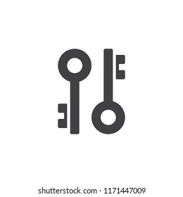 Vintage Keys vector icon. filled flat sign for mobile concept and web design. Encryption simple solid icon. Keywords symbol, logo illustration. Pixel perfect vector graphics