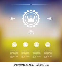 Vintage king background, text and icons. EPS10 in vector