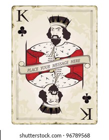 Vintage king of clubs, playing card