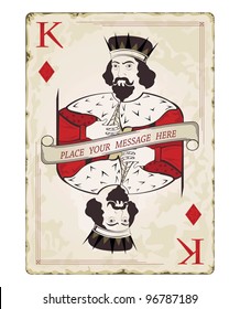 Vintage king of diamonds, playing card