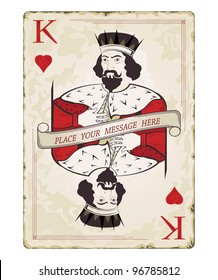 Vintage king of hearts, playing card